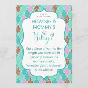 Invitation au jeu de Baby shower Purple Aqua Merma