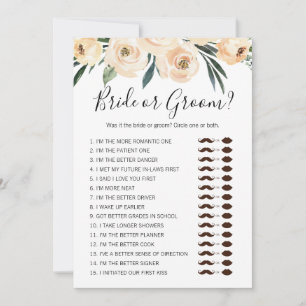 Invitation au jeu de douche de mariée ou de mariée