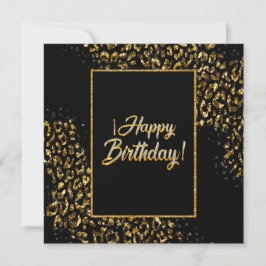 Invitation au léopard d'or noir et bijou