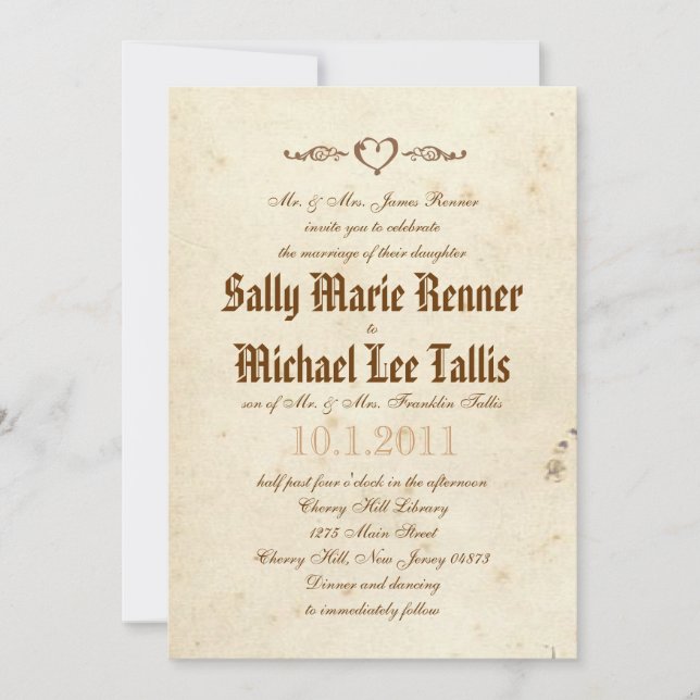 Invitation au livre gothique Fairytale (Devant)