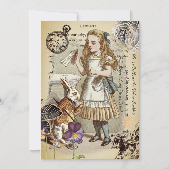 Invitation au mariage au Pays des Merveilles (Dos)