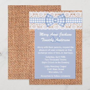 Invitation au Mariage campagnard Burlap & En vichy