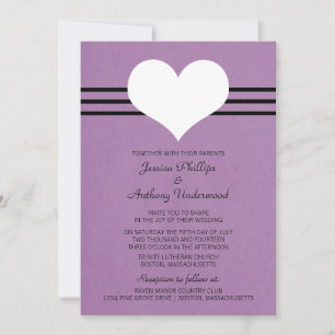 Invitation au mariage cardiaque moderne, violet