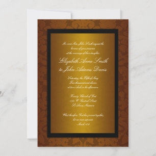 Invitation au Mariage damassé de chocolat