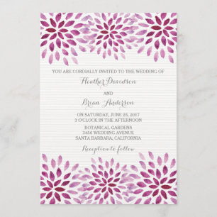 Invitation au mariage de chrysanthemums d'aquarell