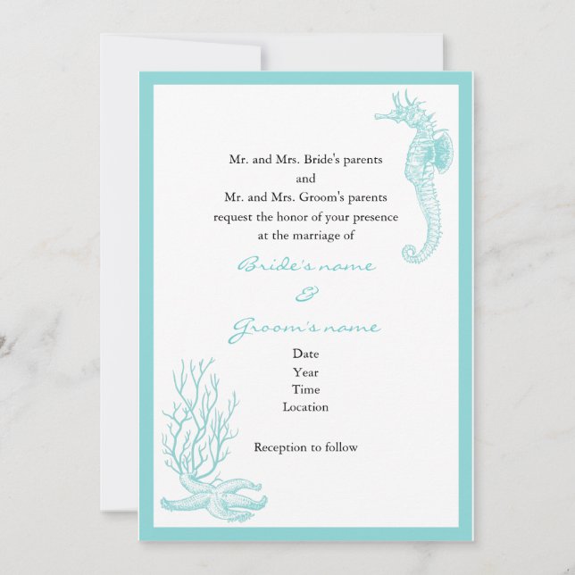 Invitation au mariage de destination (Devant)
