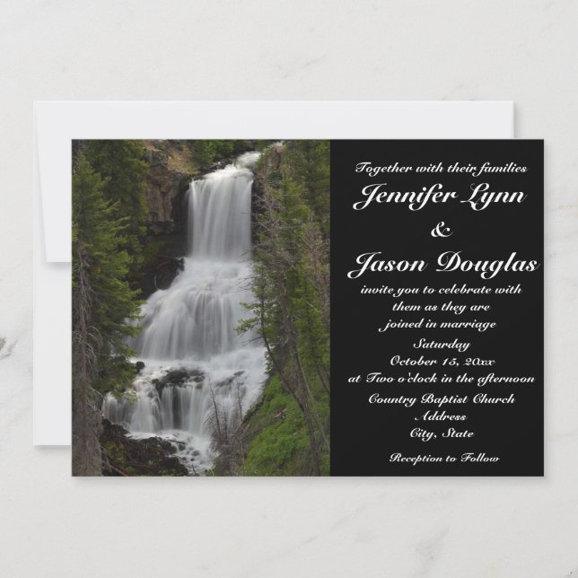 Invitation au mariage de la cascade du parc nation (Devant)