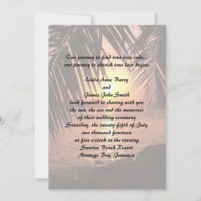 Invitation au mariage de plage (Devant)