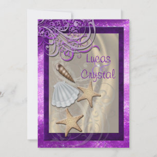 Invitation au mariage de Seashell Plum Beach