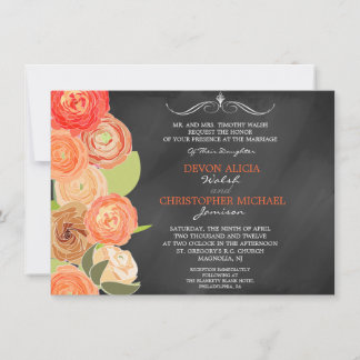 Invitation au mariage des fleurs d'automne en casc