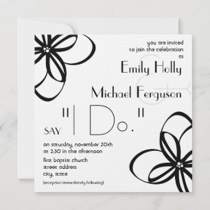 Invitation au mariage moderne - Noir et blanc avec