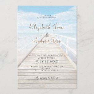Invitation au mariage sur la plage/Mariage en bord