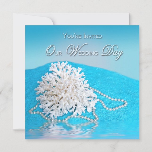 Invitation au mariage sur la plage -PLAGE/PLAGE (Devant)
