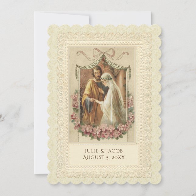 Invitation au mariage traditionnel catholique (Devant)