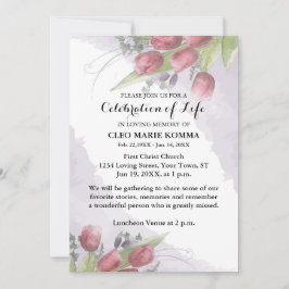 Invitation au mémorial de l'aquarelle rouge Tulip