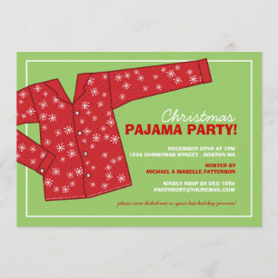 Invitation au Pajama Party de Noël
