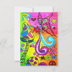 invitation au papillon des hippies