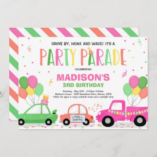 Invitation Au Parade D'Anniversaire Parade Rose