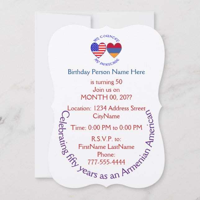 Invitation au patrimoine national arméno-américain (Devant)