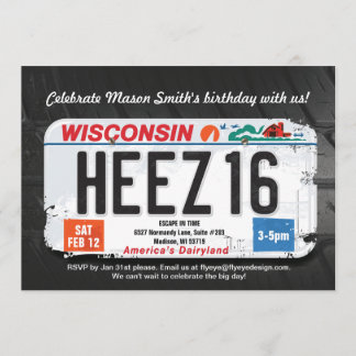 Invitation au permis du Wisconsin pour le 16e anni