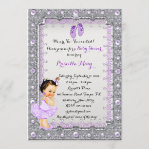 Invitation au petit Baby shower Ballerina, tendanc