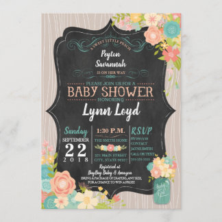 Invitation au petit Baby shower de pêche sucré