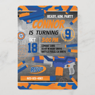 Invitation au pistolet à fléchettes