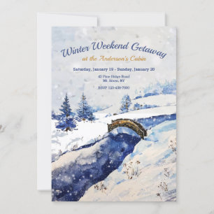 Invitation au pont de la rivière d'hiver