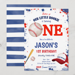 Invitation au premier anniversaire de baseball 