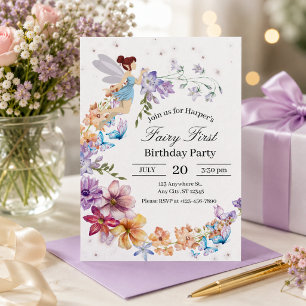 Invitation au premier anniversaire de fée
