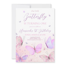 Invitation au premier anniversaire de papillon