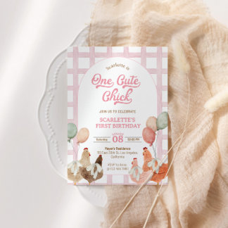 Invitation au premier anniversaire de poulet