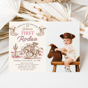 Invitation au premier rodéo de cow-boy western vin