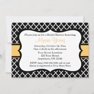 Invitation au Quatrefoil jaune noir