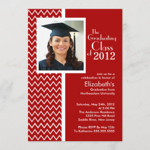 Invitation au Red Chevron Photo Graduation Party