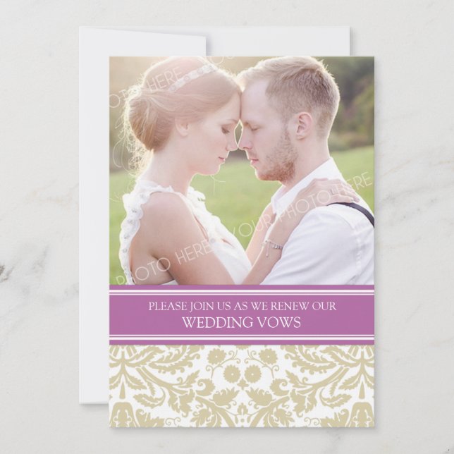 Invitation au renouvellement de Vow du Mariage pho (Devant)