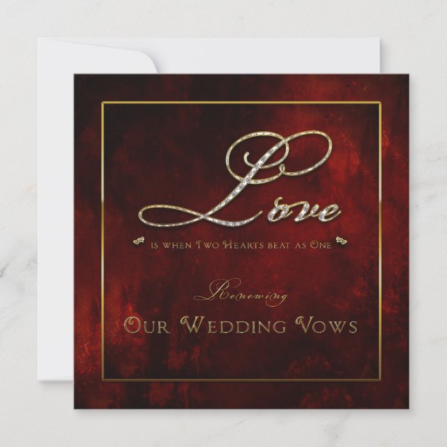 Invitation au renouvellement mariage - Amour - Deu (Devant)