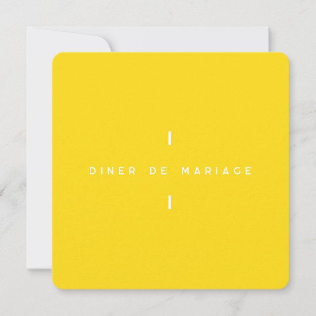Invitation au repas de mariage - Colorus Jaune  (Devant)