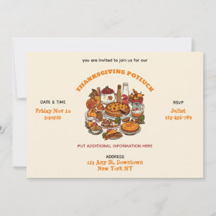 Invitation au repas de Thanksgiving en potluck