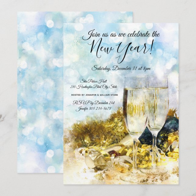 Invitation au réveillon du Nouvel An (Devant / Derrière)