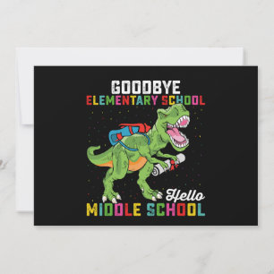 Invitation Au revoir école primaire bonjour collège T Rex