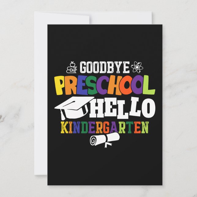 Invitation Au revoir préscolaire Bonjour maternelle PréK (Devant)