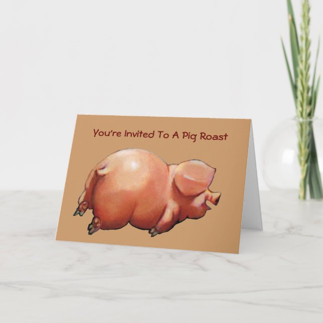 Invitation Au Rôti De Cochon : Peinture De Joyeux  (Devant)