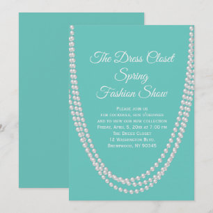 Invitation au salon de mode Turquoise et Pearls