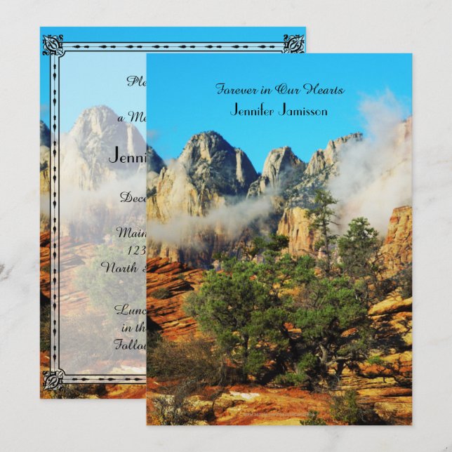 Invitation au service commémoratif, Canyon avec nu (Devant / Derrière)