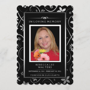 Invitation au service commémoratif - Floral noir e