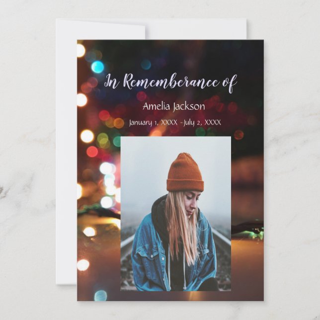 Invitation au service commémoratif Lumières de Noë (Devant)