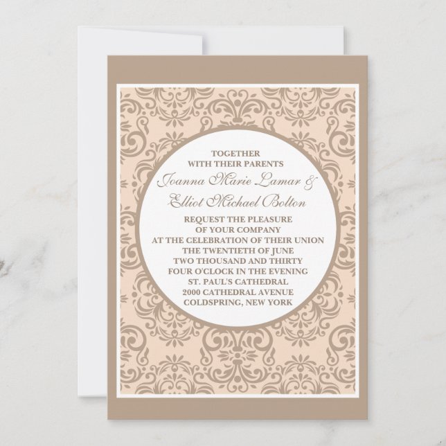 Invitation au style Damask (Devant)