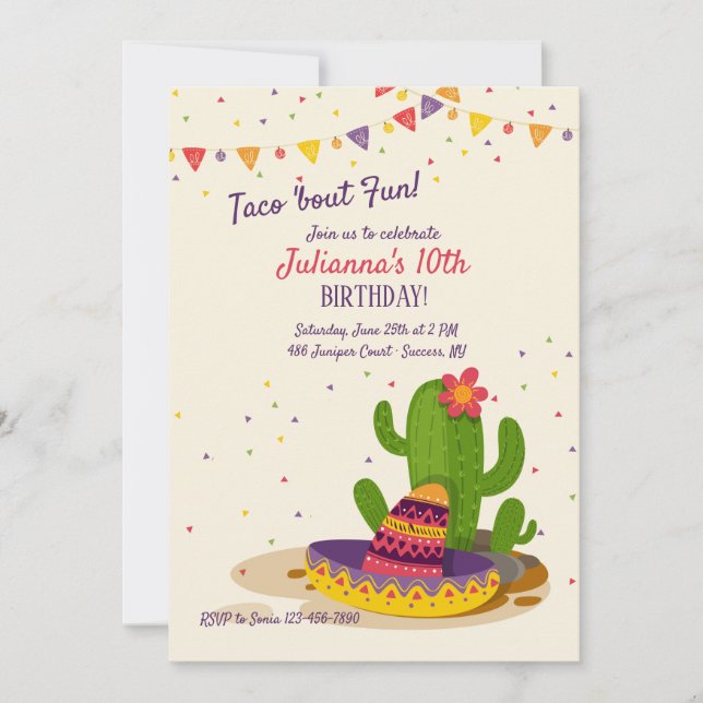 Invitation Au sud de l'invitation d'amusement de frontière (Devant)