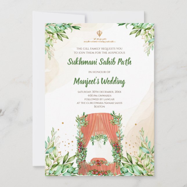 Invitation au Sukhmani Path et invitation au Digit (Devant)